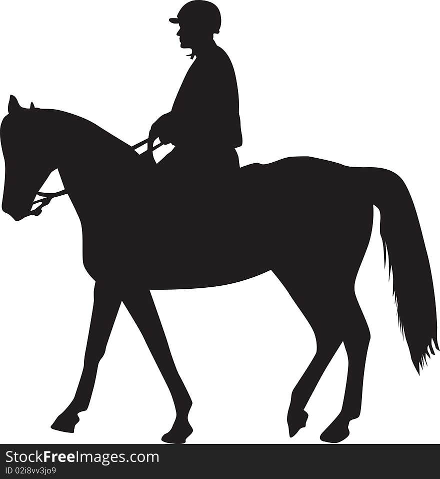 Policeman on the horse silhouette