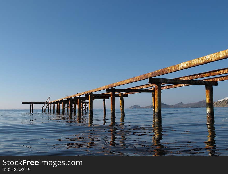 Abandoned rusty wharf at the Bodrum;Turkey. Abandoned rusty wharf at the Bodrum;Turkey