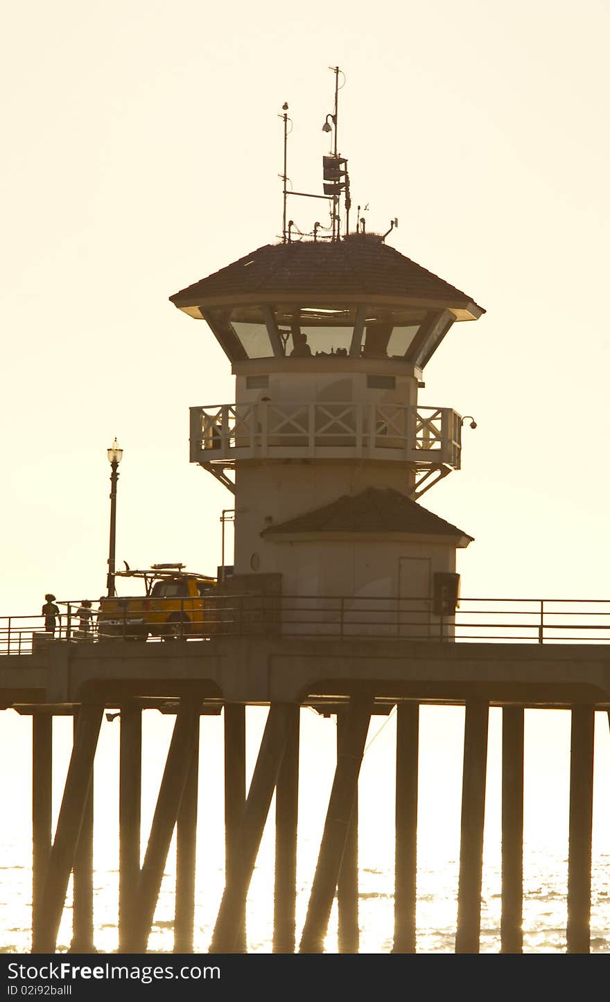 The main lifeguard station at huntington beach pier. The main lifeguard station at huntington beach pier