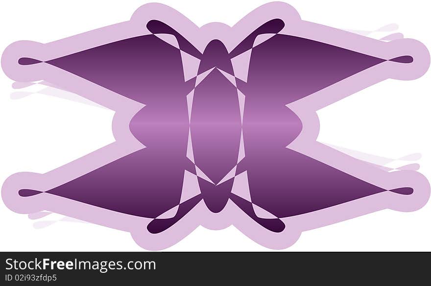 Purple shape in the form of a butterfly