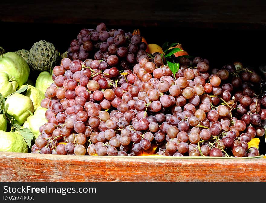 Exotic fruits for sale on floating market