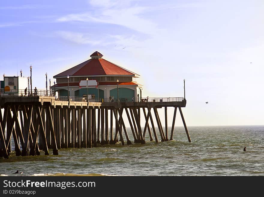 The pier at huntington beach, california. The pier at huntington beach, california