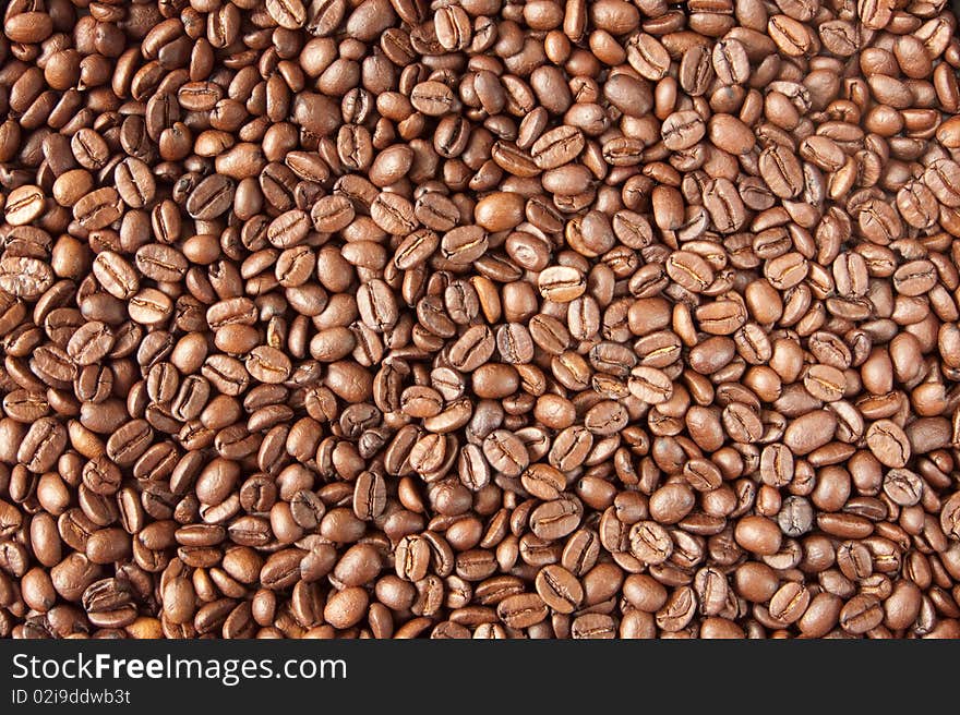 The background made of coffee beans