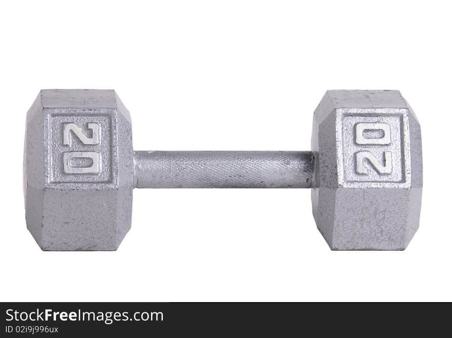 Twenty pound metal dumbbell