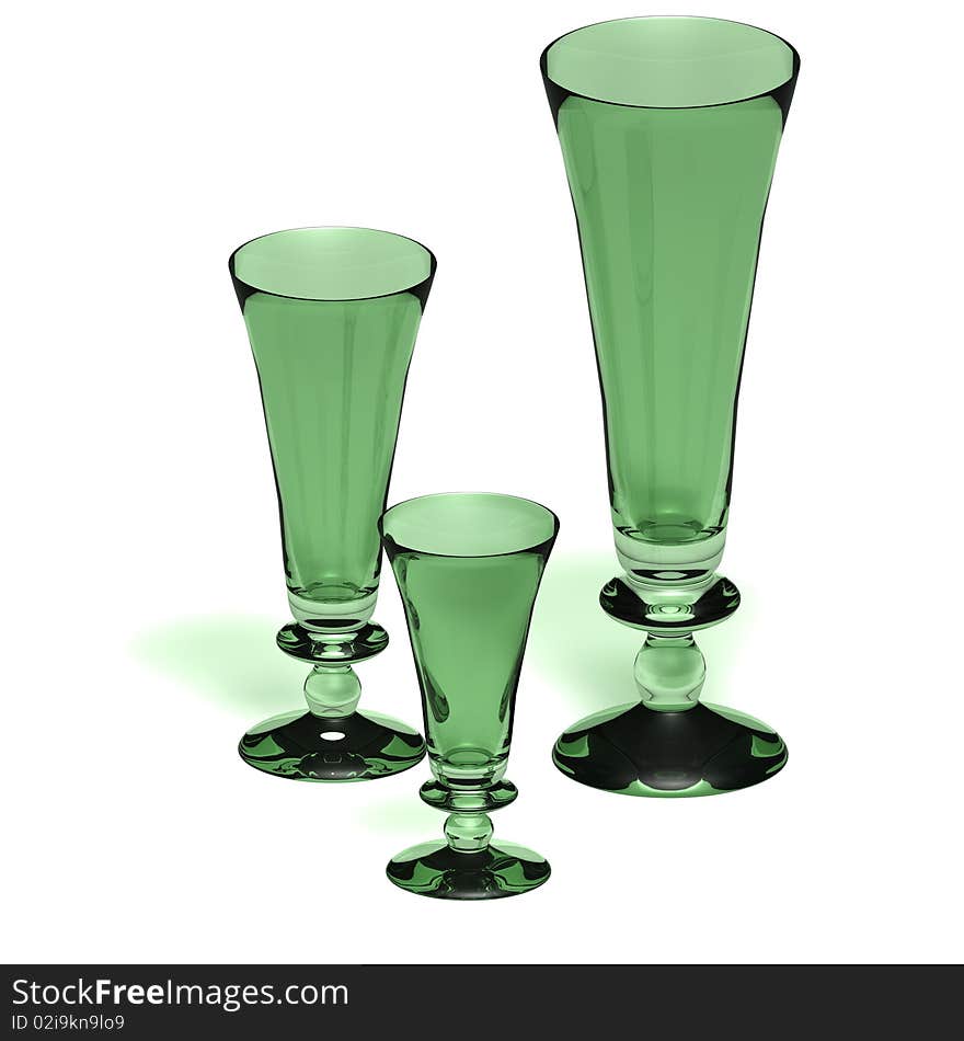 Clear wine glasses on white background, can be used for web or print