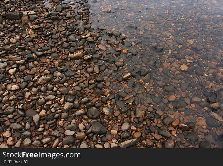 Many stones found near the main river. Many stones found near the main river