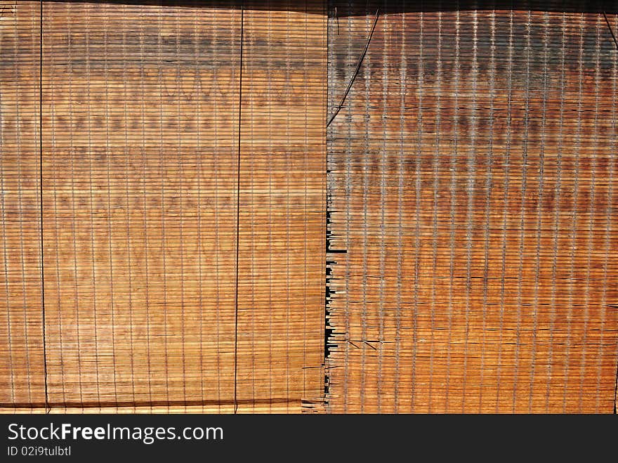 A nice background of reed blinds.