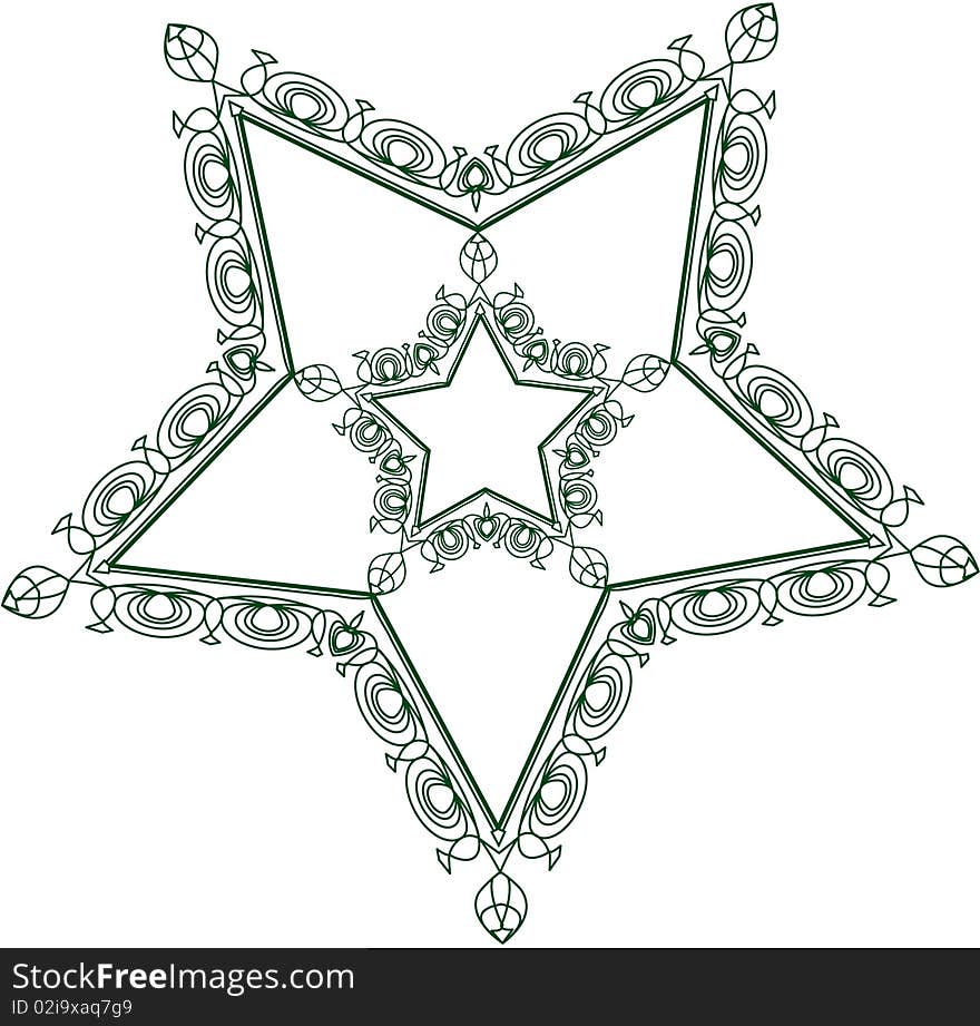 Zelaný shape in the form of a star. Zelaný shape in the form of a star