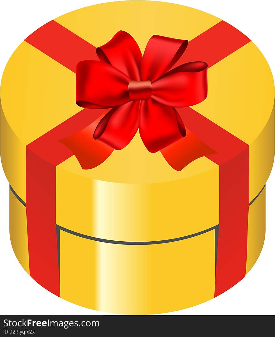 Gold gift box. Vector Illustration