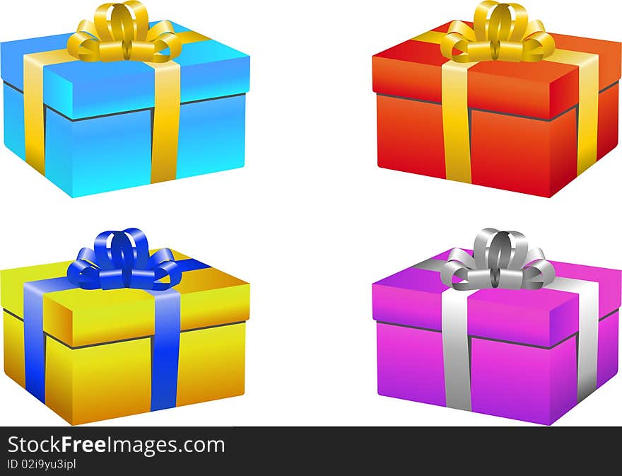 Colored Vector gift box set