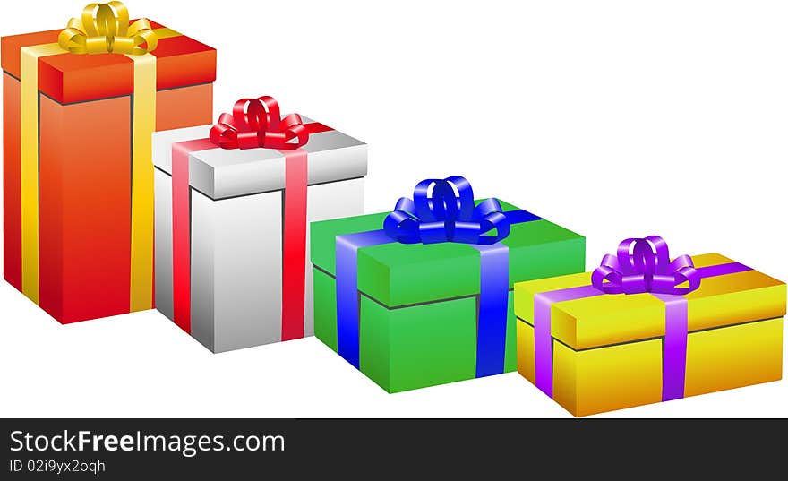 Colored Vector gift box set