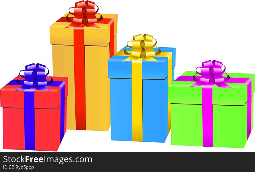 Colored Vector gift box set