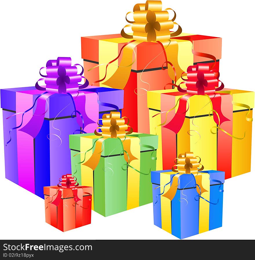 Colored Vector gift box set