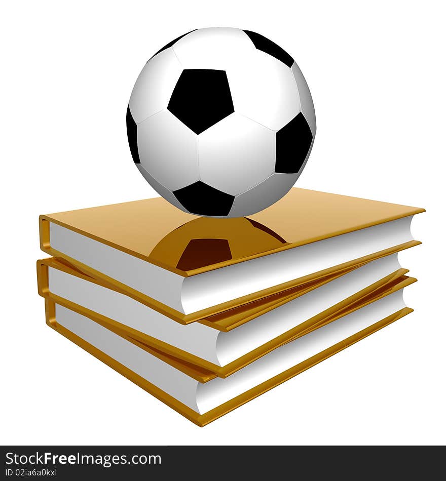 Golden book about soccer strategy 3d icon illustration