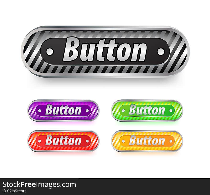 Glossy buttons for web isolated on white