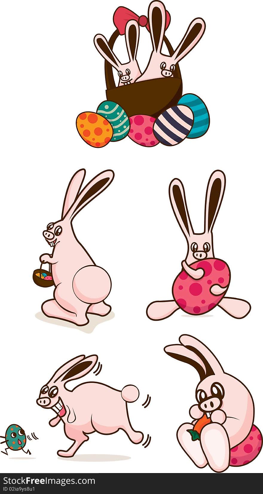 Cute and cuddly pink bunnies for Easter!. Cute and cuddly pink bunnies for Easter!