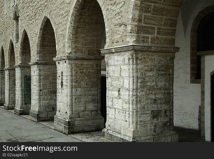 Architectural arches of medieval architecture Tallinn, Estonia