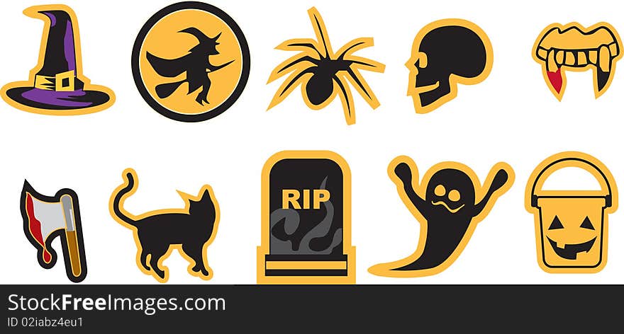 Halloween-themed icons that will be suitable for any parties. Trick or treat!. Halloween-themed icons that will be suitable for any parties. Trick or treat!