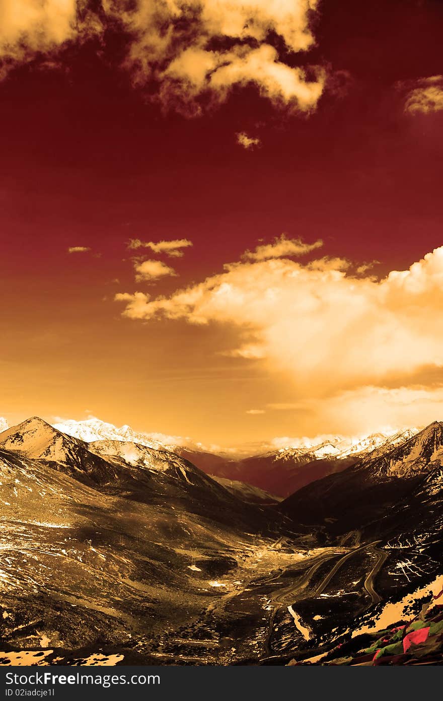 Snow Mountain landscape in china.