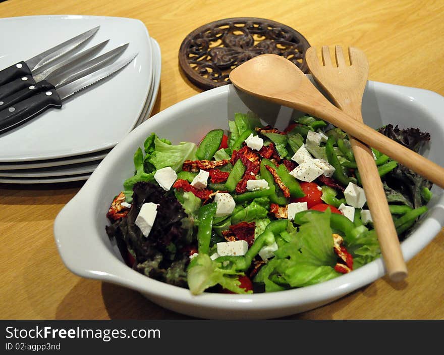 Salad ready to be served