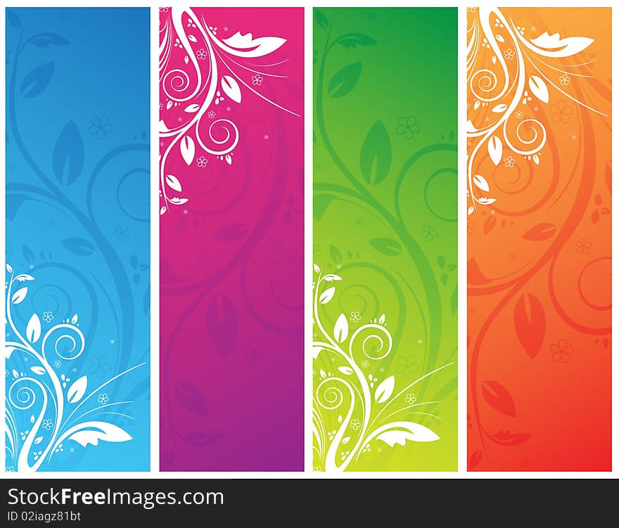 Floral banners with place for your text