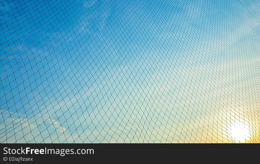 Net and sunset