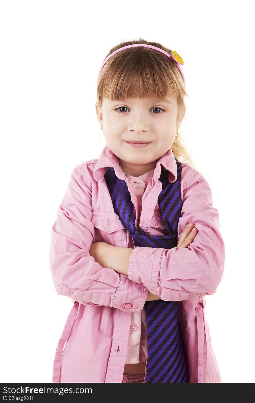 Small business girl on a white background. Small business girl on a white background