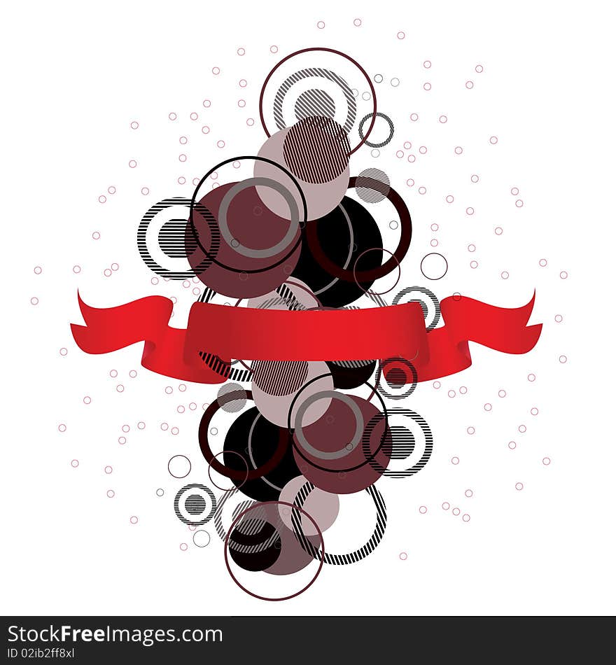 Stylish banner with a red tape. Vector illustration