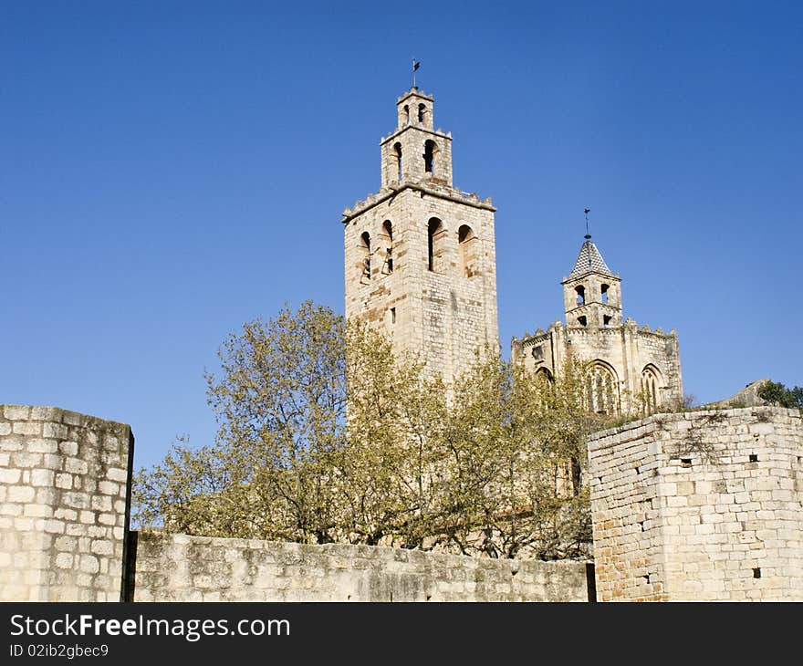 Monastery of Sant Cugat del Valles, Catalonia, Spain. Monastery of Sant Cugat del Valles, Catalonia, Spain