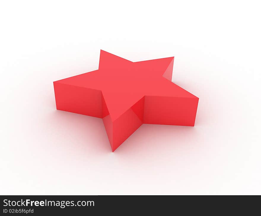 Silhouette of a red star on a white background