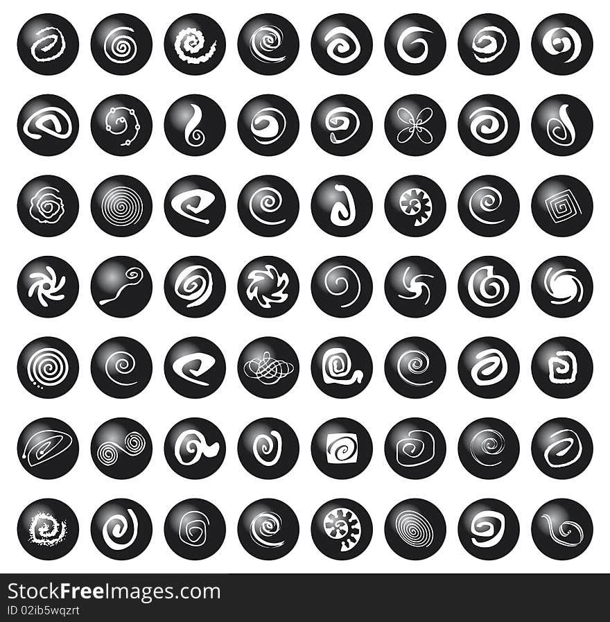 Spirals And Decorations On Black Balls