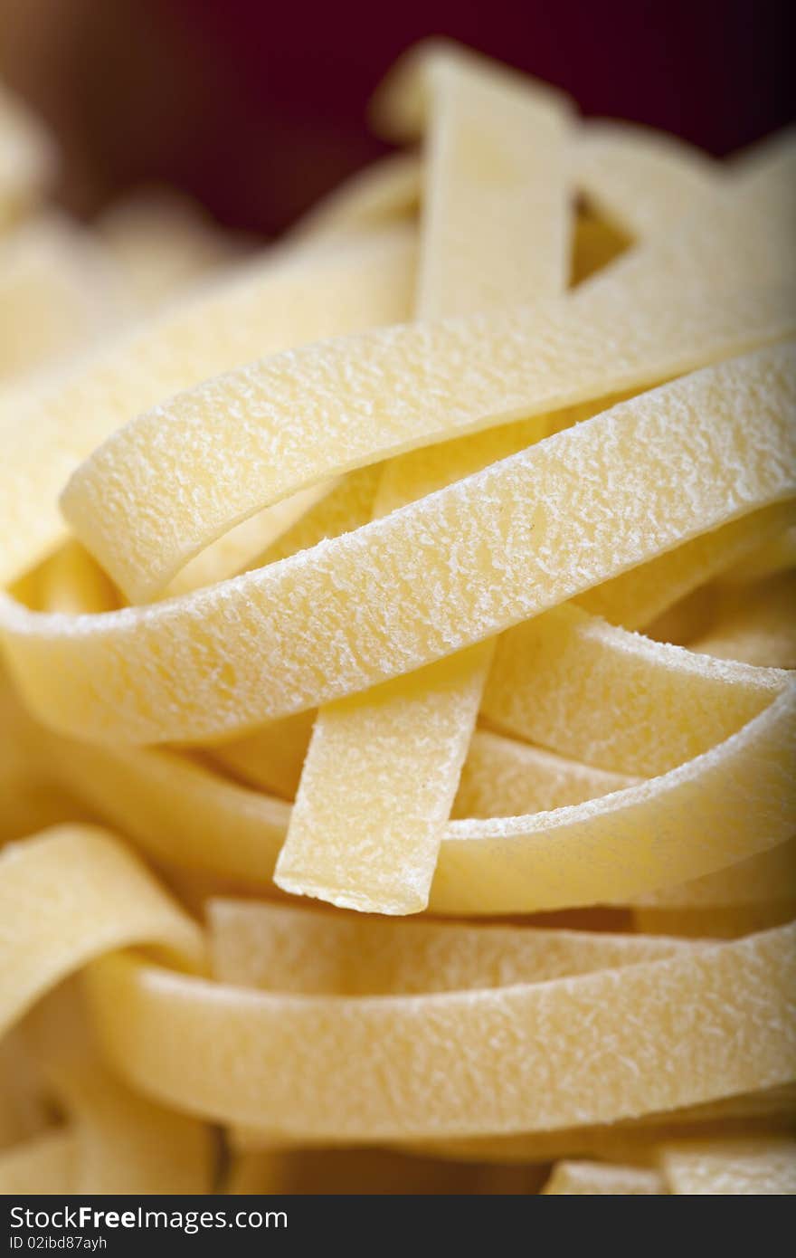 Macro of tagliatelle, italian pasta