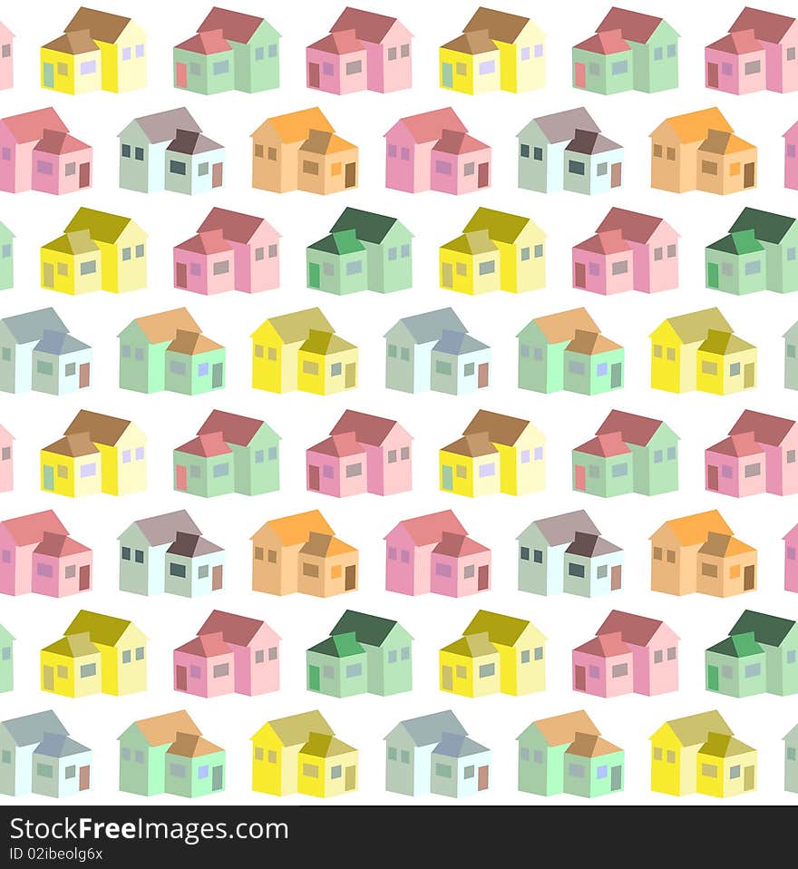 Pattern with houses