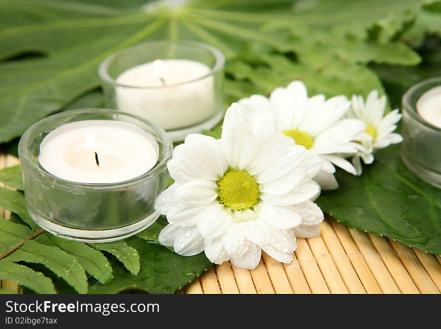 Flowers and candles