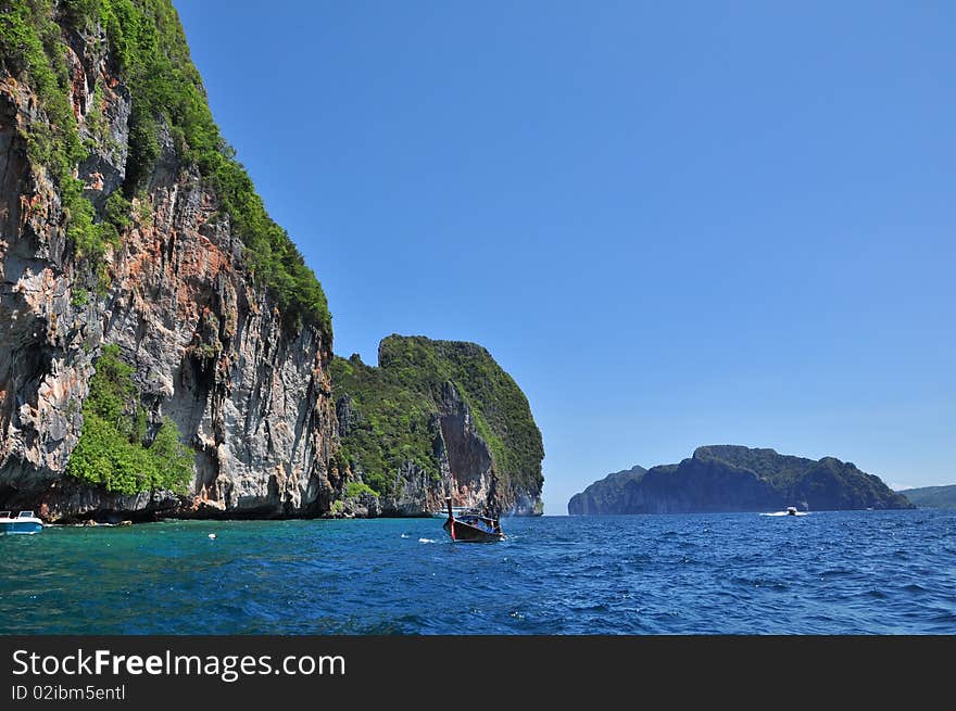 Thailand sea and mountain in summer