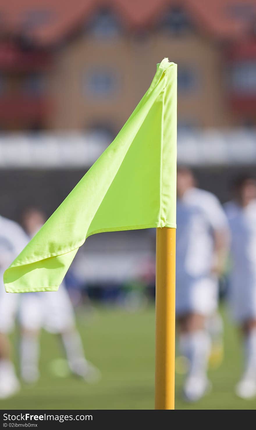 Corner flag in a soccer field