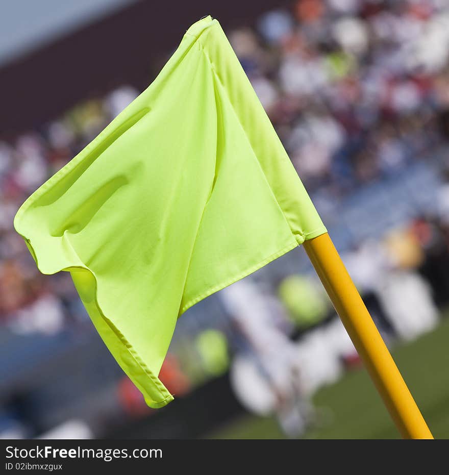 Corner flag in a soccer field