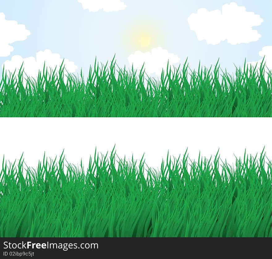 The  illustration contains the image of summer grass