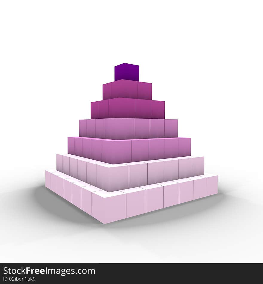 A Pyramid Of Cubes - A 3d Image