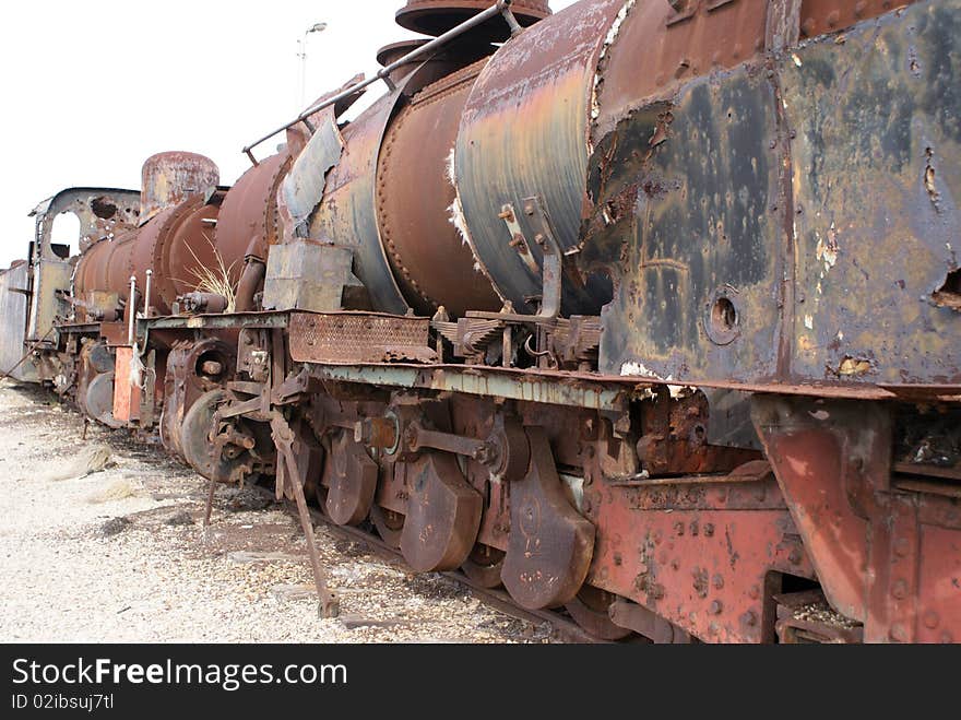 Rusting decommissioned super narrow gauge locomotives. Rusting decommissioned super narrow gauge locomotives.