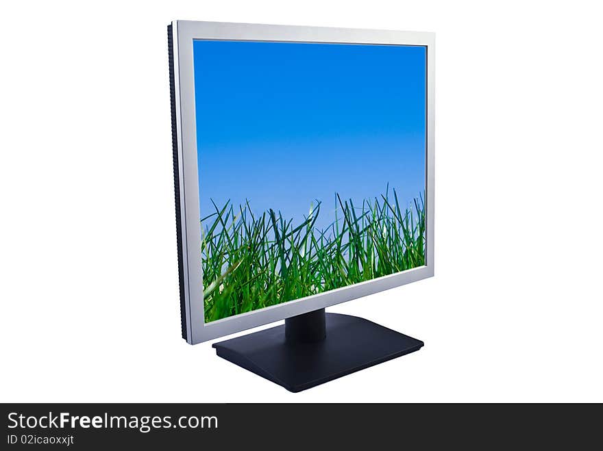 LCD monitor with beautiful desktop.