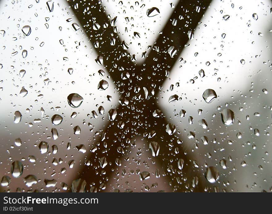 Spring rain on the window