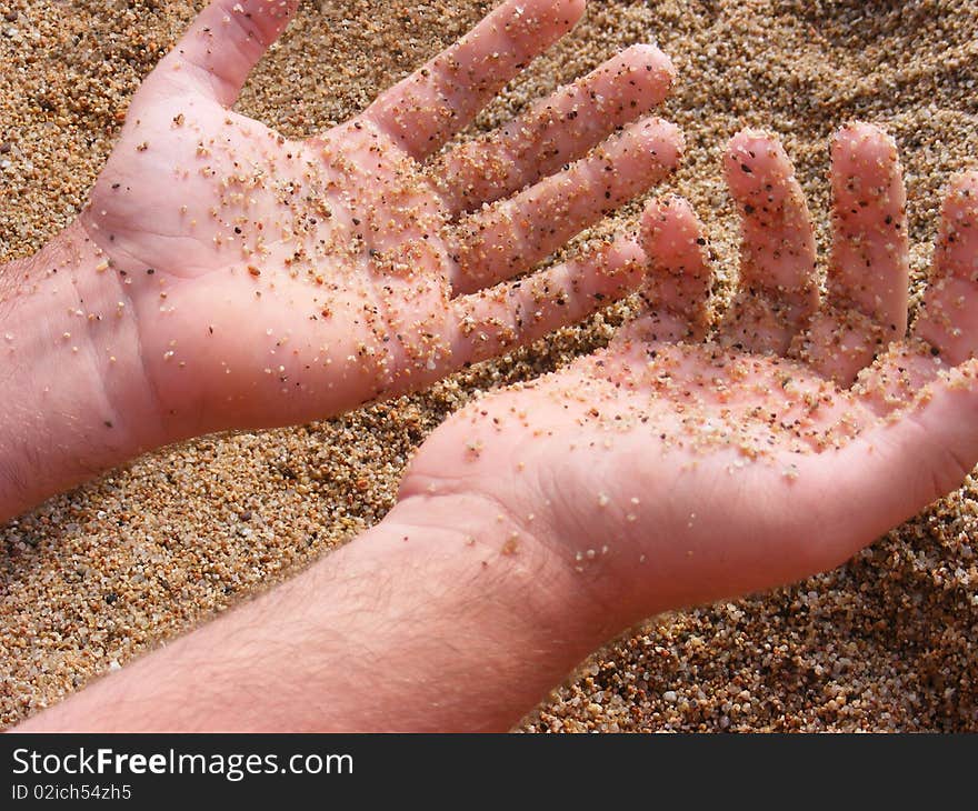 Sandy gritty hand