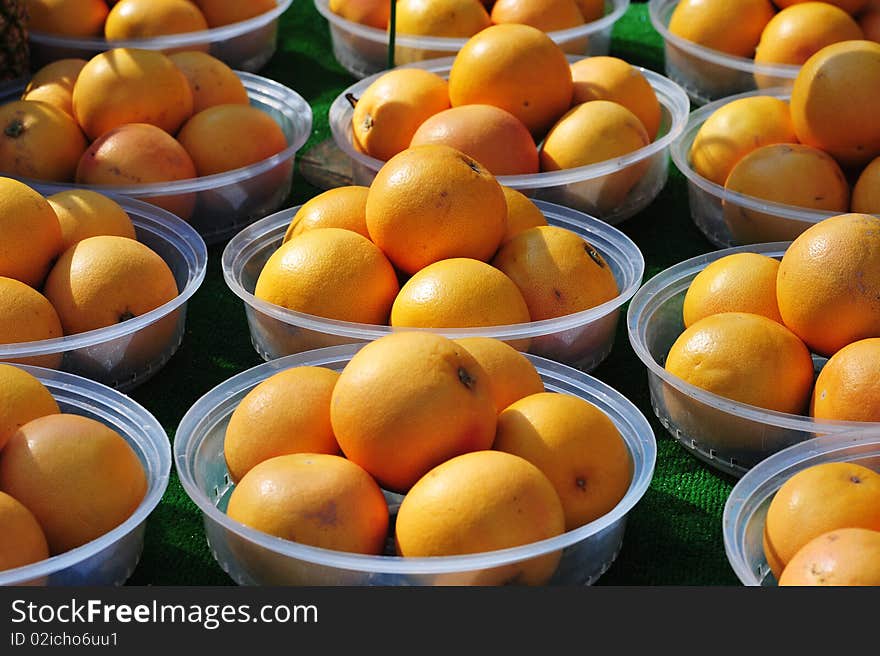 Grapefruits on display at market, Paris. Grapefruits on display at market, Paris