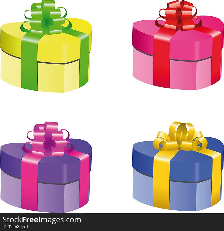 Colored Vector gift box set