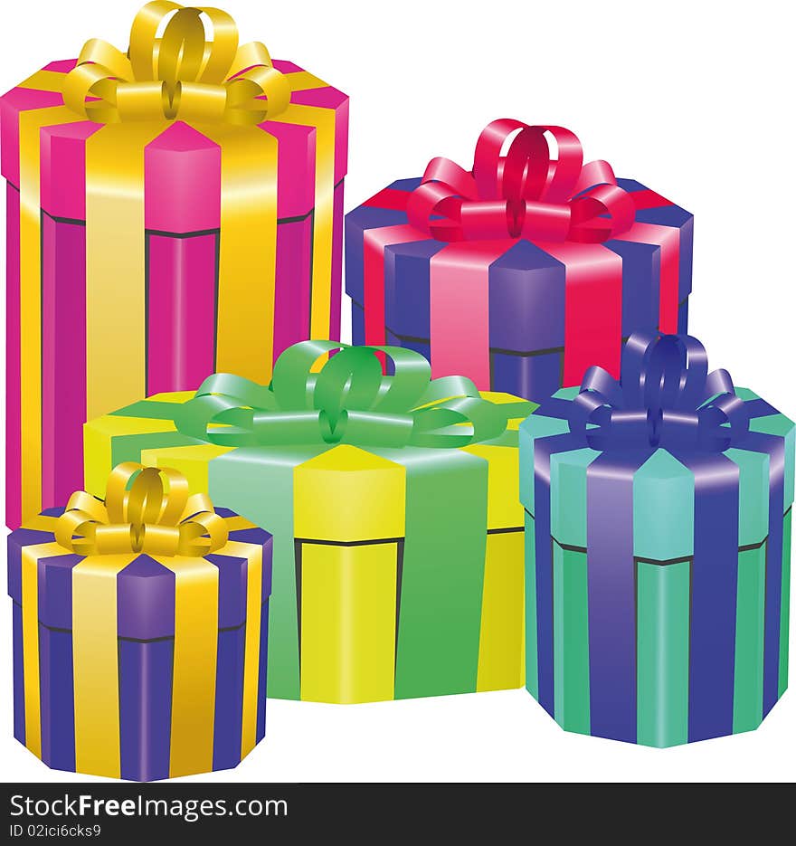 Colored Vector gift box set