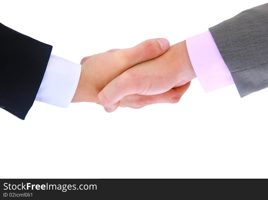 Handshake isolated on white background