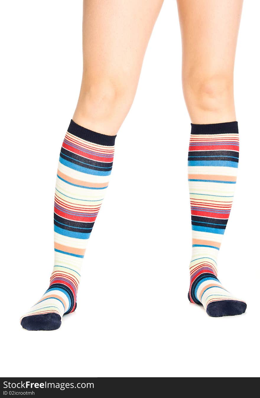 Oman legs in colorful socks