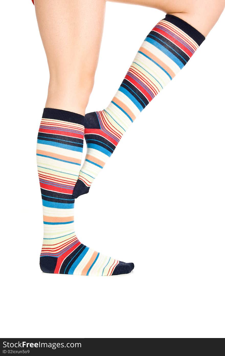 Oman legs in colorful socks