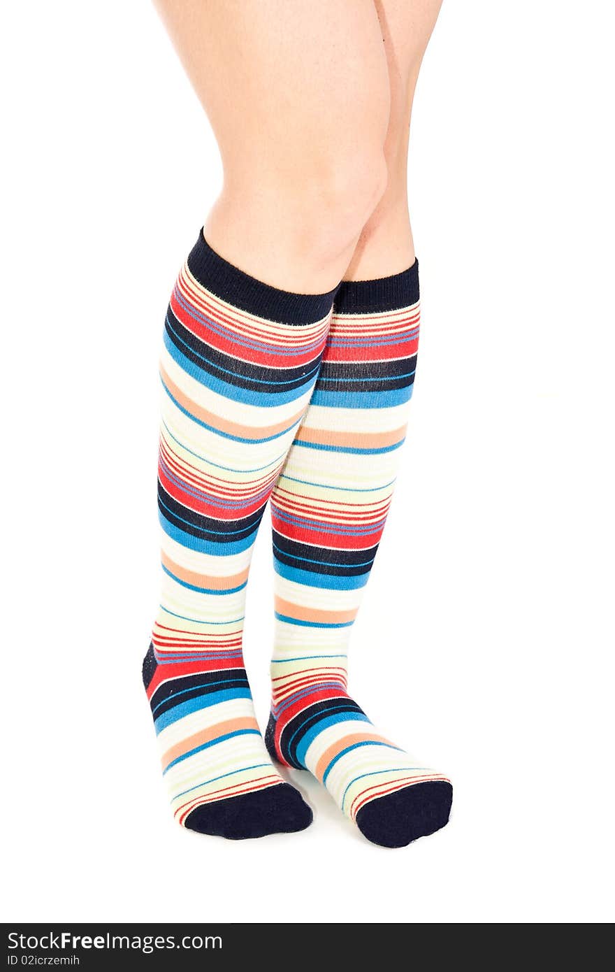 Oman legs in colorful socks